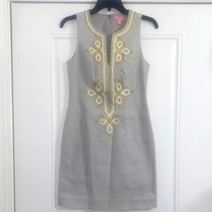 Lilly Pulitzer Gray Dress with Gold Accents